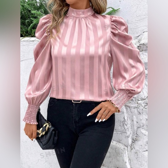 Women's Satin Blouse Pink XL (12) (NEVER WORN) - Picture 1 of 3